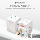 Multiway Adaptor with Individual Switches (2pcs in 1pack)