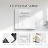 Multiway Adaptor with Individual Switches (2pcs in 1pack)