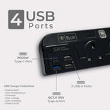 Power Strip with 35Watts USB A+C Quick Charger