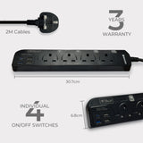 Power Strip with 35Watts USB A+C Quick Charger