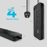 Power Strip with 45Watts USB A+C Quick Charger