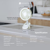 Rechargeable Oscillating Clip Fan