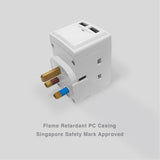 3 Outlets Adaptor W/Smart 2.1A USB