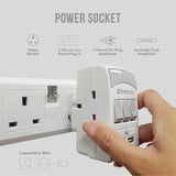 3 Outlets Adaptor W/Smart 2.1A USB and Switch