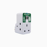 3 Outlets Adaptor with Dual 3.4A USB