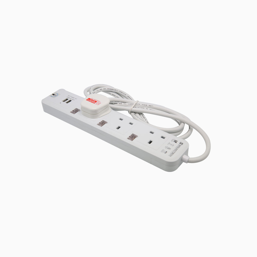 3 Way Extension Socket with USB